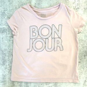 Gymboree Bonjour Graphic Short-sleeve T-shirt, Petal Pink, Size XS (4)